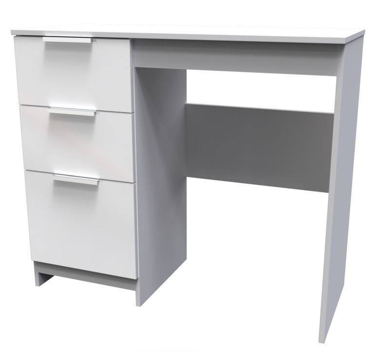 Plymouth White Gloss 3 Drawer Single Dressing Table