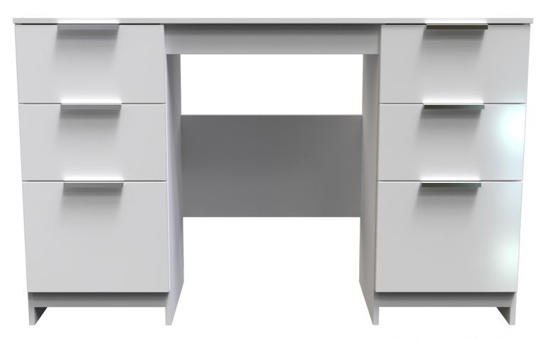 Plymouth White Gloss 6 Drawer Double Dressing Table