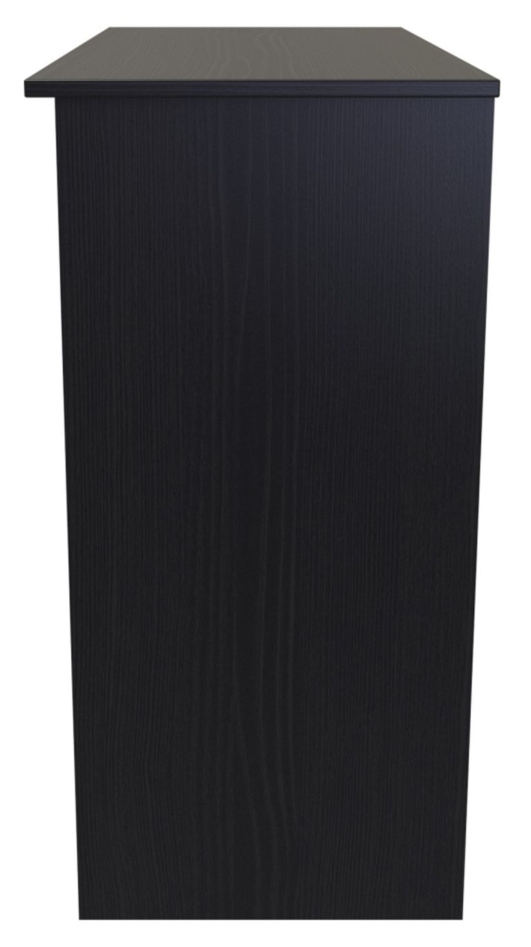 Rattan and Black Ash 3 Drawer Single Dressing Table