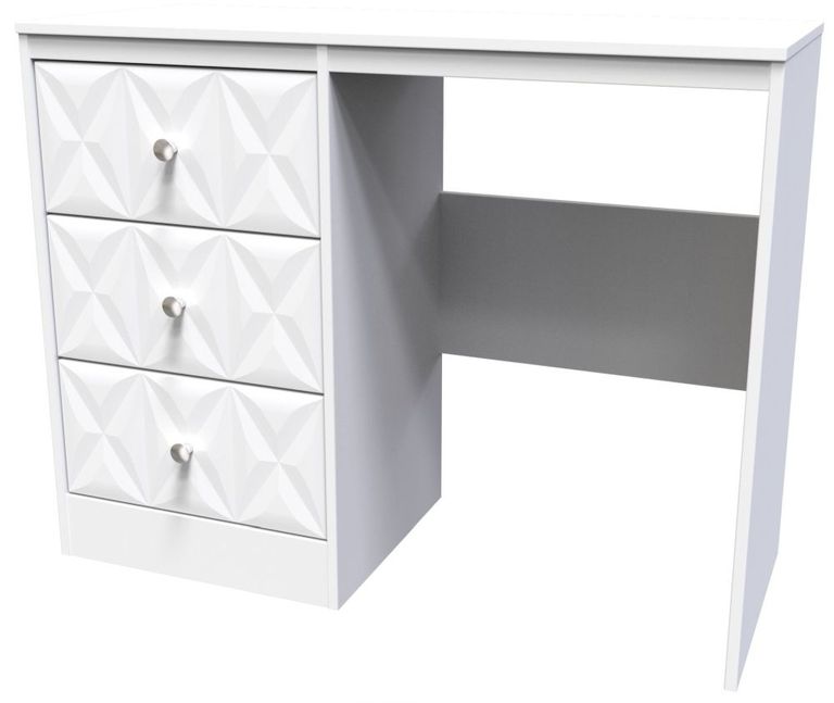 San Jose White 3 Drawer Single Dressing Table