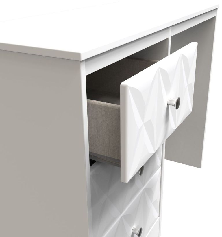 San Jose White 3 Drawer Single Dressing Table