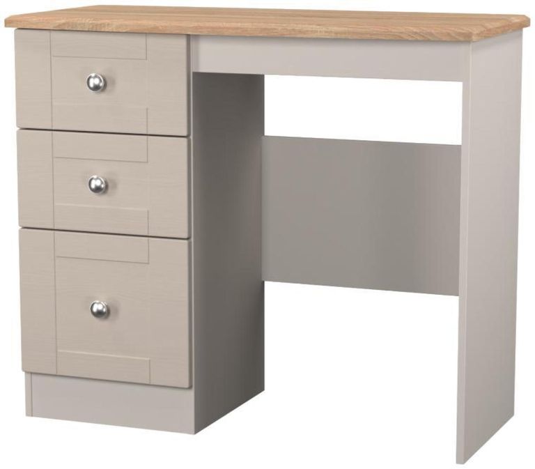 Sussex Cashmere and Oak Effect 3 Drawer Single Dressing Table