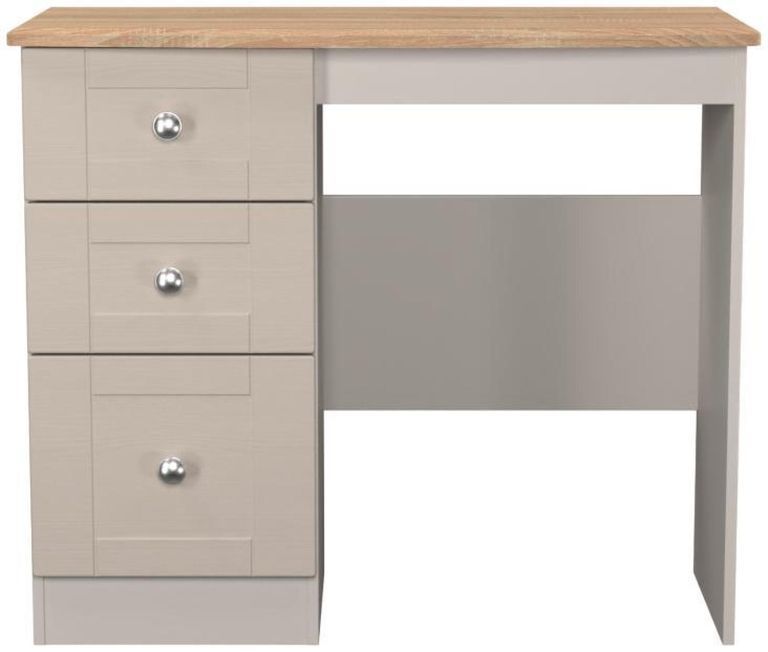 Sussex Cashmere and Oak Effect 3 Drawer Single Dressing Table