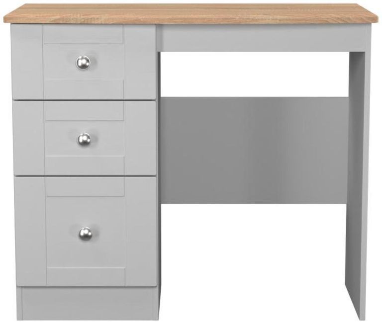 Sussex Grey and Oak Effect 3 Drawer Single Dressing Table
