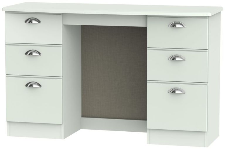 Victoria Grey 6 Drawer Double Dressing Table
