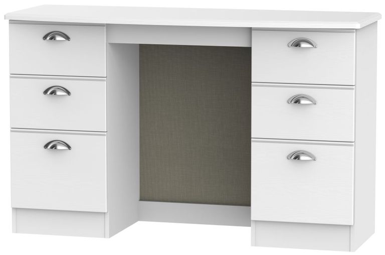 Victoria White 6 Drawer Double Dressing Table