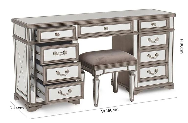 Jessica Dressing Table - Champagne Mirrored