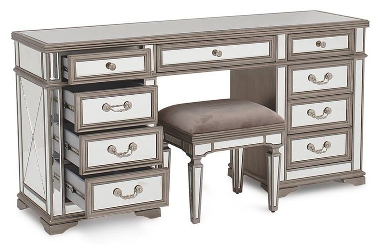 Jessica Dressing Table - Champagne Mirrored