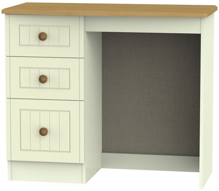 Warwick Cream and Oak 3 Drawer Single Dressing Table