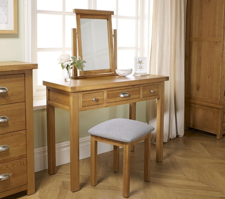 Woburn Dressing Table - 3 Drawer - Rustic Oak