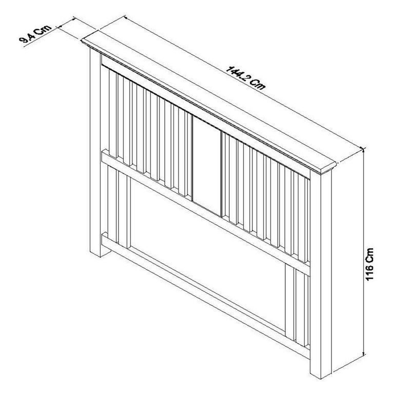 Hampstead Soft Grey & Pale Oak Headboard - Slatted - 4ft 6in Double