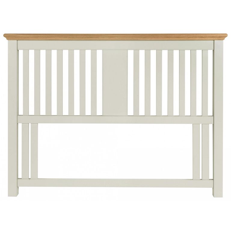 Hampstead Soft Grey & Pale Oak Headboard - Slatted - 4ft 6in Double