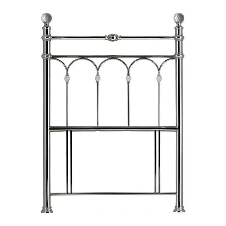 Krystal Antique Nickel Metal Headboard - 3ft Single