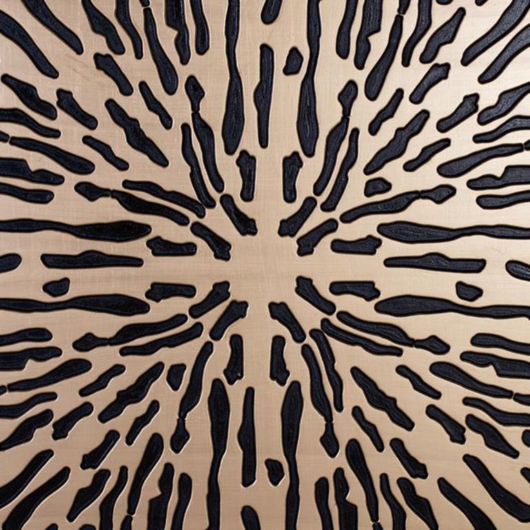 Bisericani Decorative Panel - Gold and Black Wood - Square - 120cm