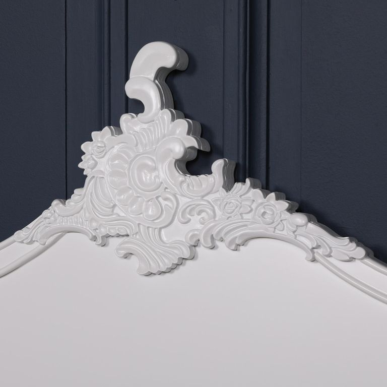 French Style Carved Headboard - White - Sizes Available