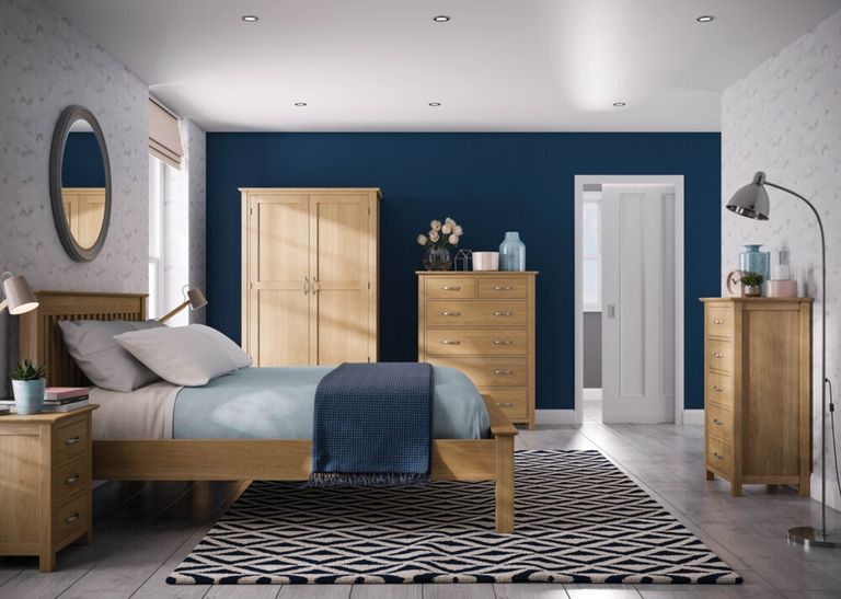 Nimbus Bed - Slatted Headboard - Oak - Sizes Available