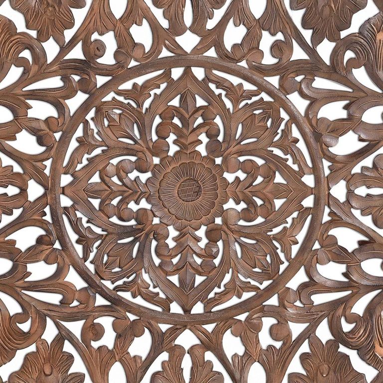 Radoyya Headboard - Carved Dark Wood - 166cm