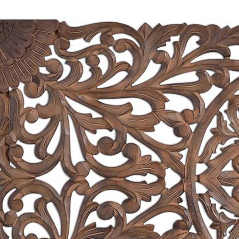 Radoyya Headboard - Carved Dark Wood - 166cm