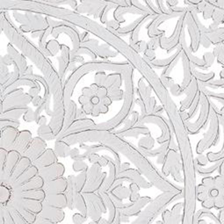 Radoyya Headboard - White Carved Wood - 120cm