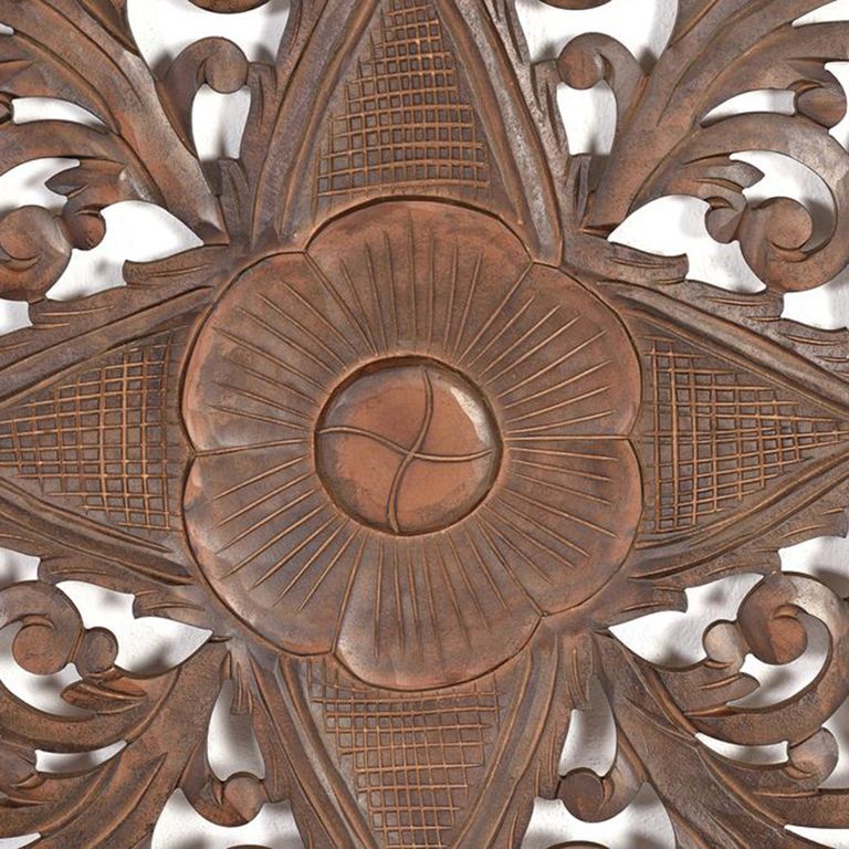 Yurchen Headboard - Walnut Carved Wood - 166cm