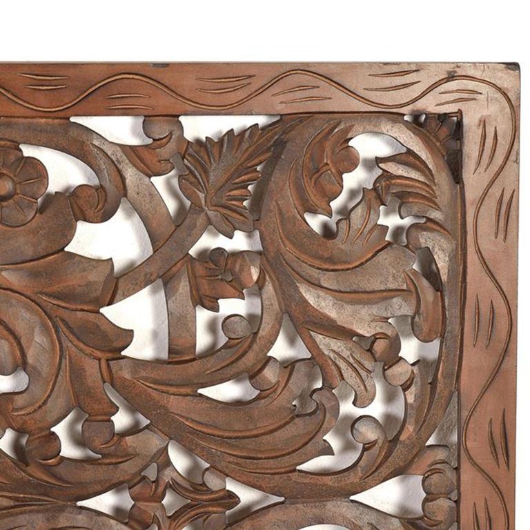 Yurchen Headboard - Walnut Carved Wood - 166cm