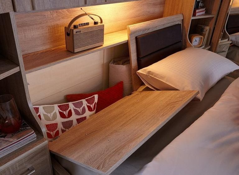 Luxor 3+4 Overbed Unit - 215cm - 33cm Occasional Element and Bedding Box - Rustic Oak