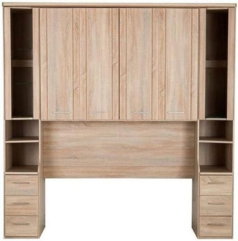 Luxor 3+4 Overbed Unit - 215cm - 33cm Occasional Element - Rustic Oak