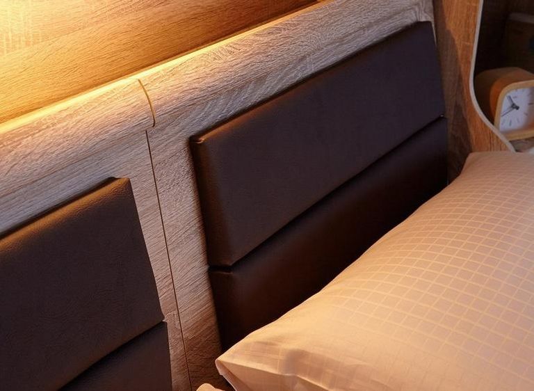 Luxor 3+4 Overbed Unit - 235cm - 33cm Occasional Element and 150cm Bed - Rustic Oak