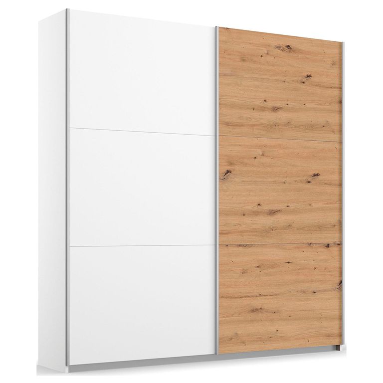 Rauch Aurelio 175cm Alpine White and Artisan Oak 2 Door Sliding Wardrobe