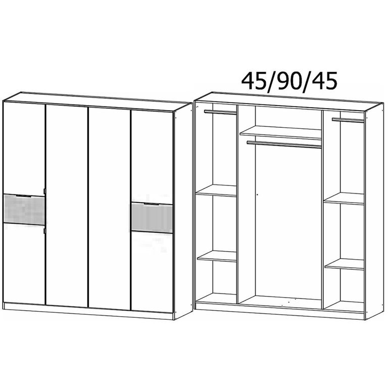 Rauch Ticao 181cm 6 Door Wardrobe - Metallic Dark Grey