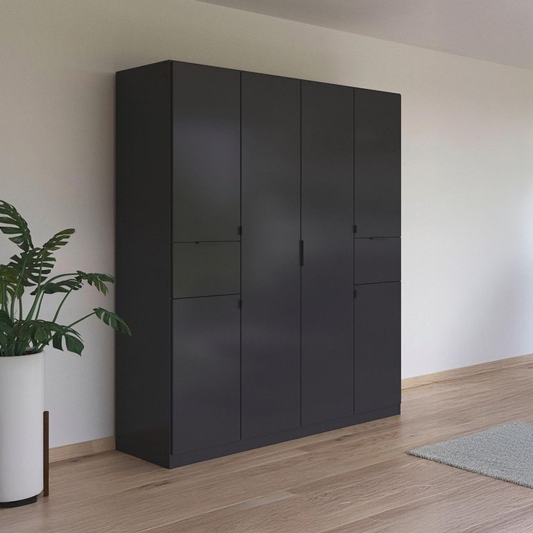 Rauch Ticao 181cm 6 Door Wardrobe - Metallic Dark Grey