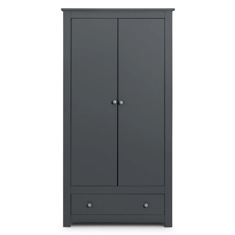 Radley Double Wardrobe - 2 Door - 1 Drawer - Dark Grey