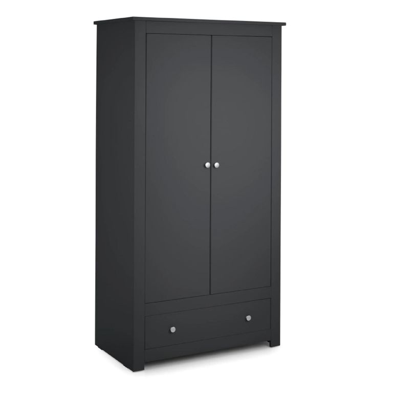 Radley Double Wardrobe - 2 Door - 1 Drawer - Dark Grey