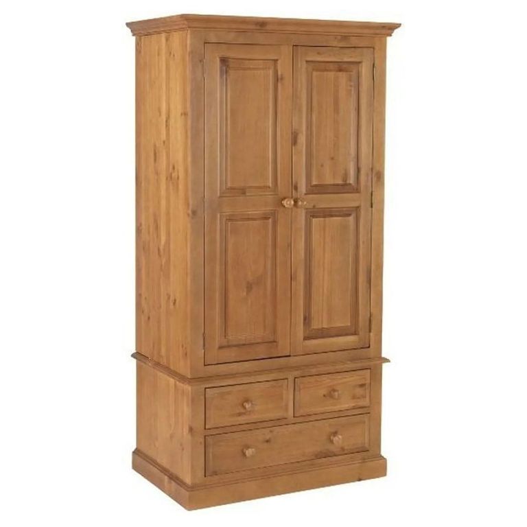 Henbury Pine 2 Door 3 Drawer Double Wardrobe