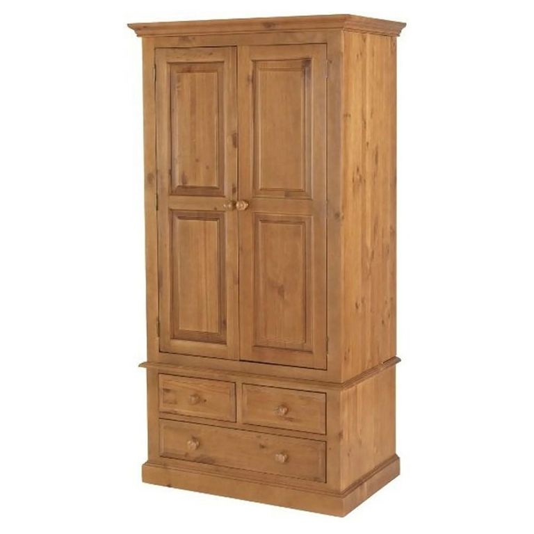 Henbury Pine 2 Door 3 Drawer Double Wardrobe