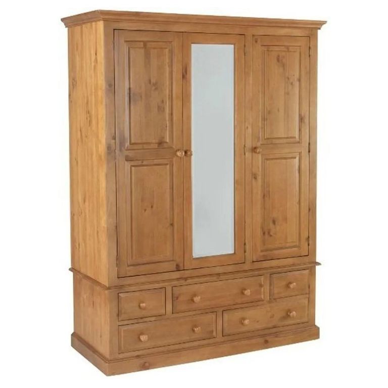 Henbury Pine 3 Door Combi Wardrobe