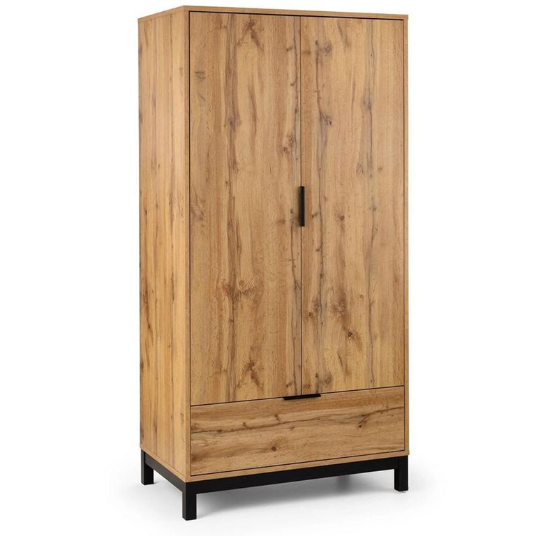 Bali Oak Double Wardrobe - 2 Door - 1 Drawer