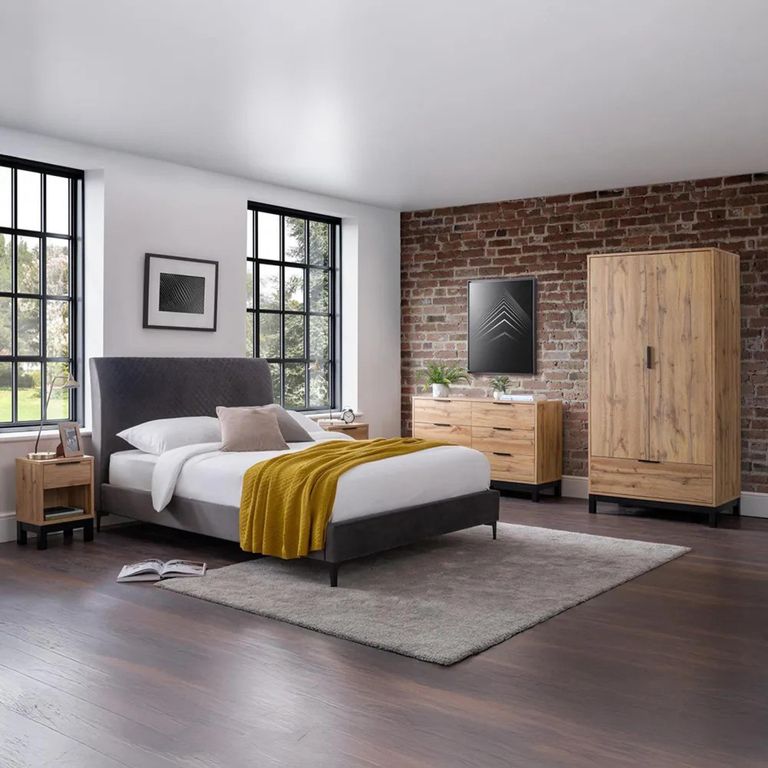 Bali Oak Double Wardrobe - 2 Door - 1 Drawer