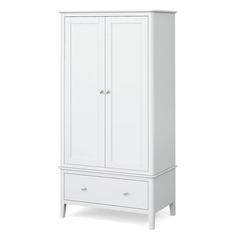 Hampstead Double Wardrobe - 2 Door - 1 Drawer - White