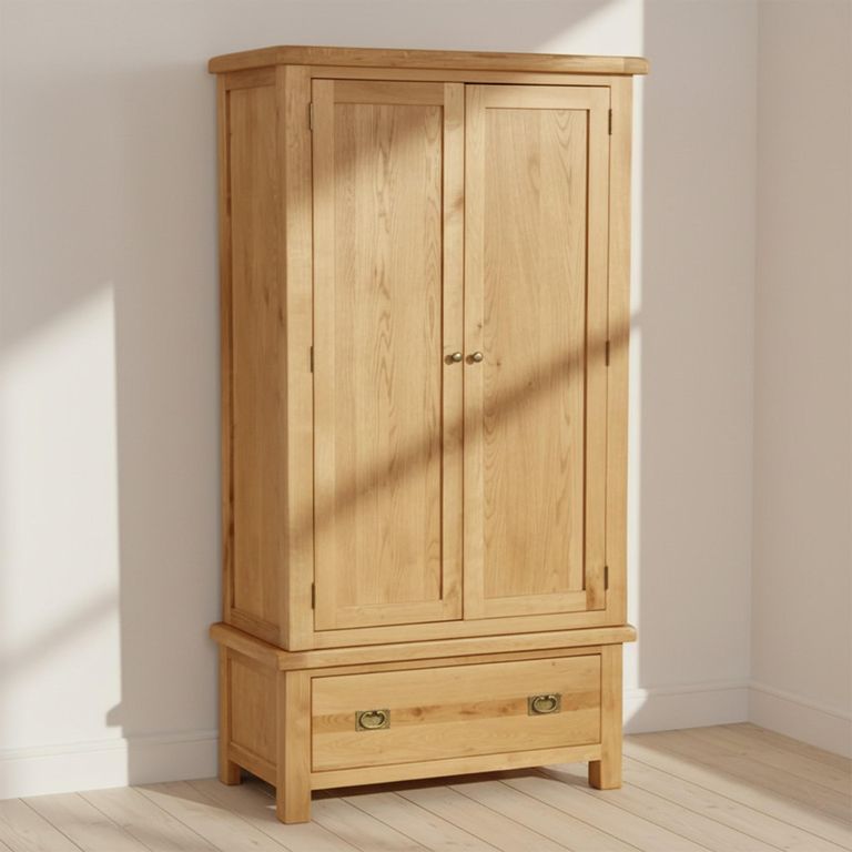 Salisbury Premium Wardrobe - 2 Door - 1 Drawer - Oak