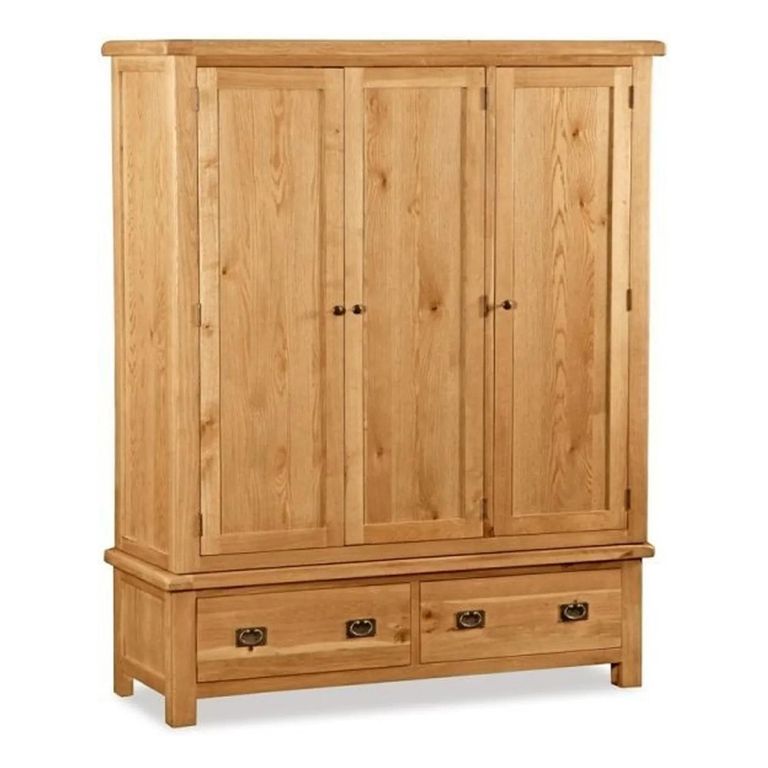 Salisbury Premium Wardrobe - 3 Door - 2 Drawer - Oak