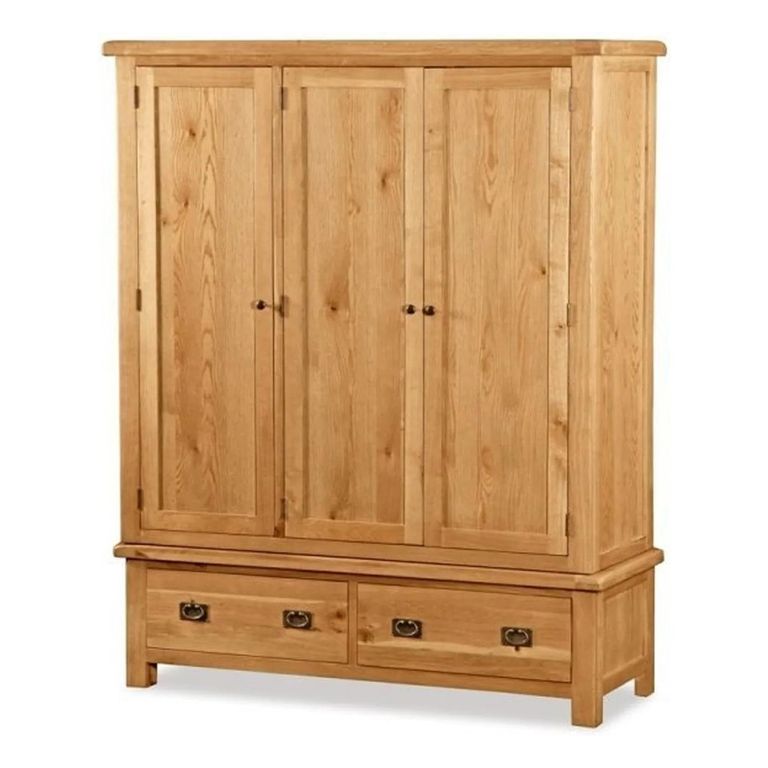 Salisbury Premium Wardrobe - 3 Door - 2 Drawer - Oak