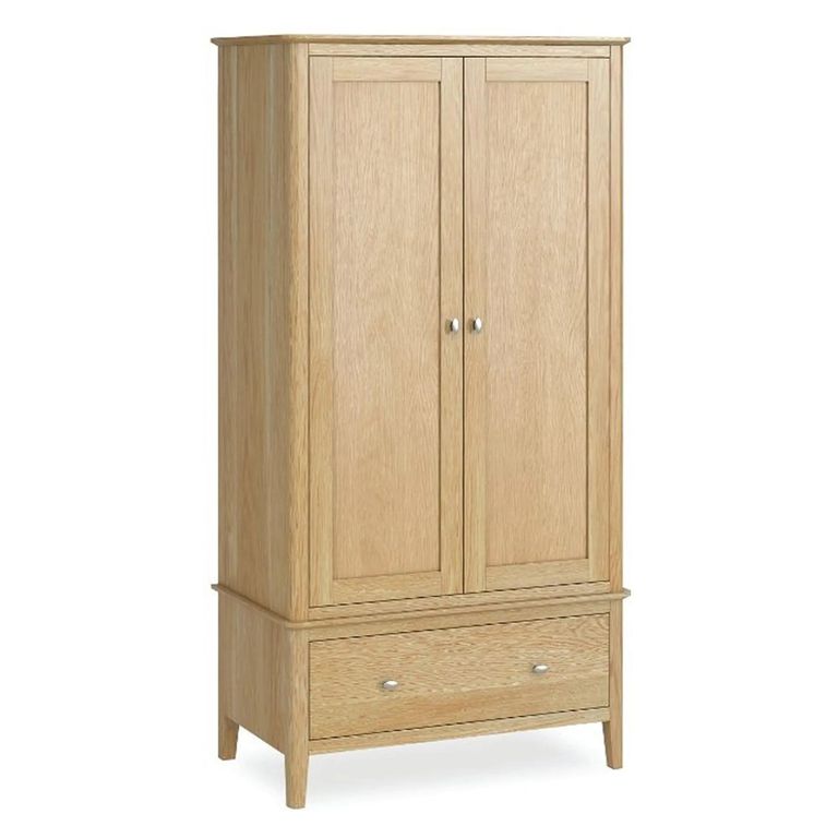Bath Double Wardrobe - 2 Door - 1 Drawer - Oak