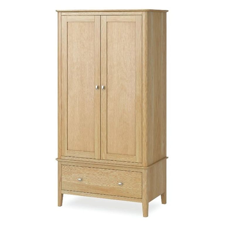 Bath Double Wardrobe - 2 Door - 1 Drawer - Oak