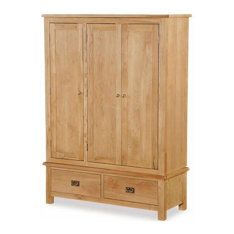 Salisbury Lite Wardrobe - 3 Door - 2 Drawer - Oak