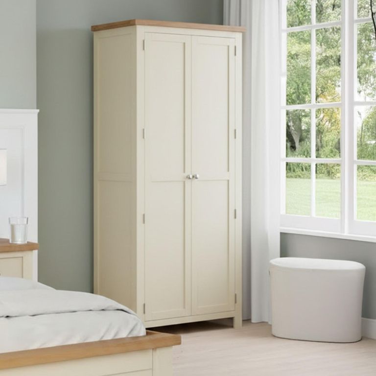 Lundy Wardrobe - 2 Door - Ivory Painted