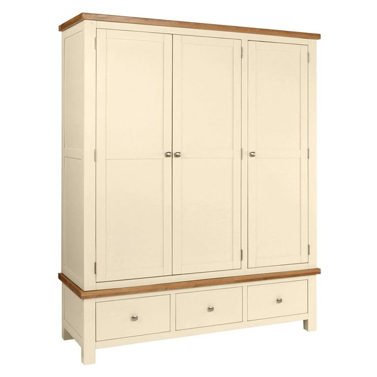 Lundy Wardrobe - 3 Door - Ivory Painted