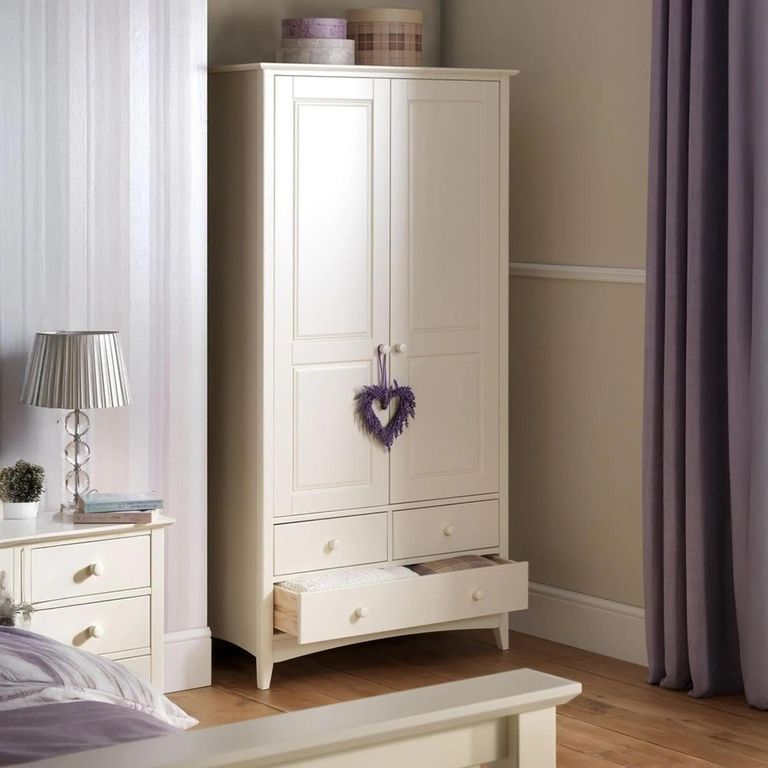 Cameo Double Wardrobe - 2 Door - 3 Drawer - White