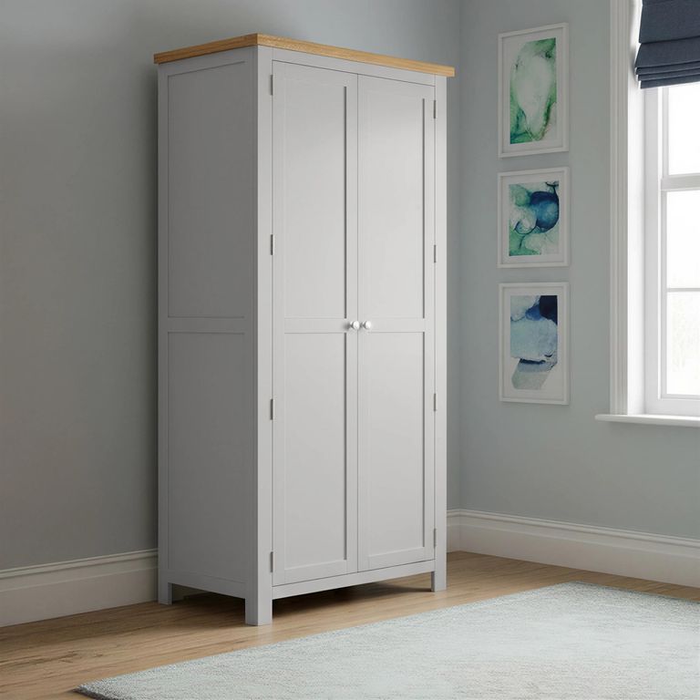 Lundy Wardrobe - 2 Door - Grey Painted