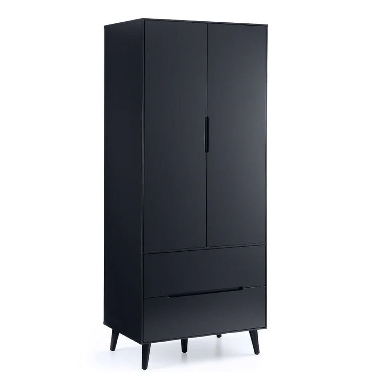 Alicia Black Double Wardrobe - 2 Door - 2 Drawer